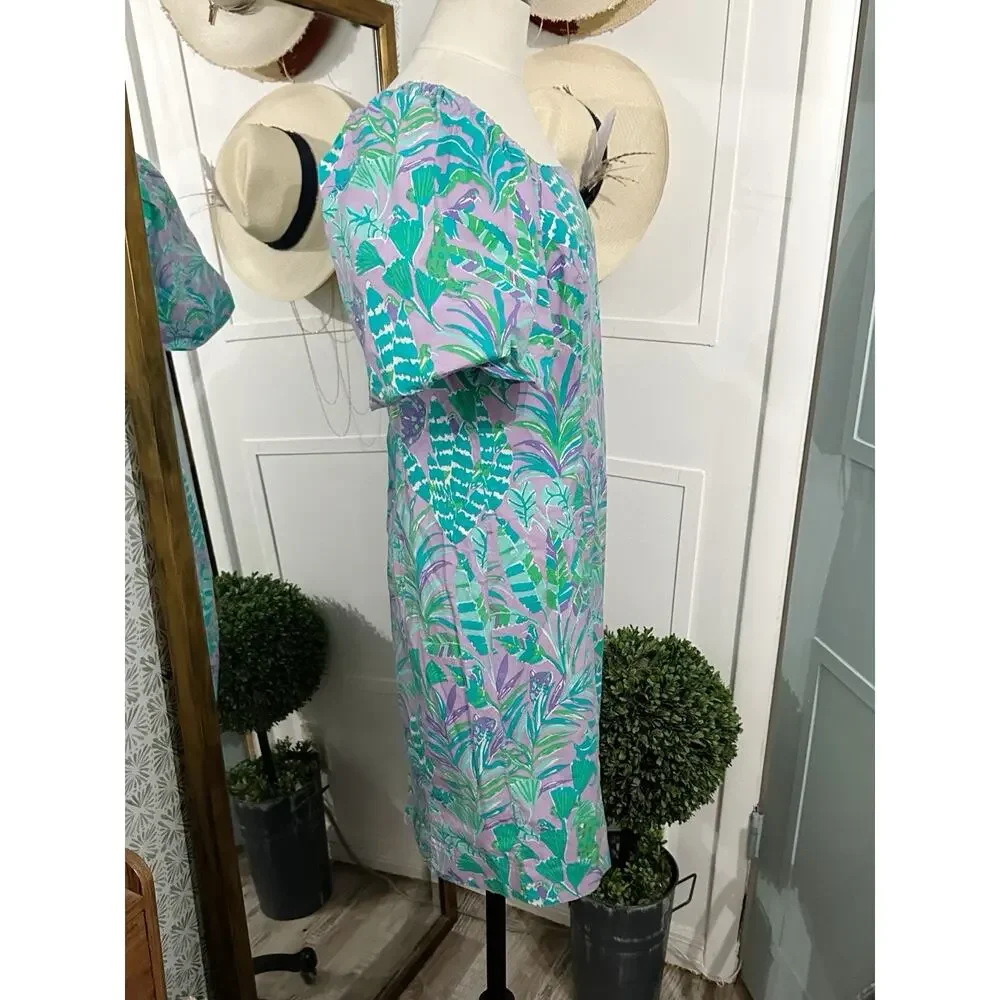 Lilly Pulitzer Lettie Short Sleeve Dress Purple Iris On the Chase Size 10 EUC - Picture 3 of 8